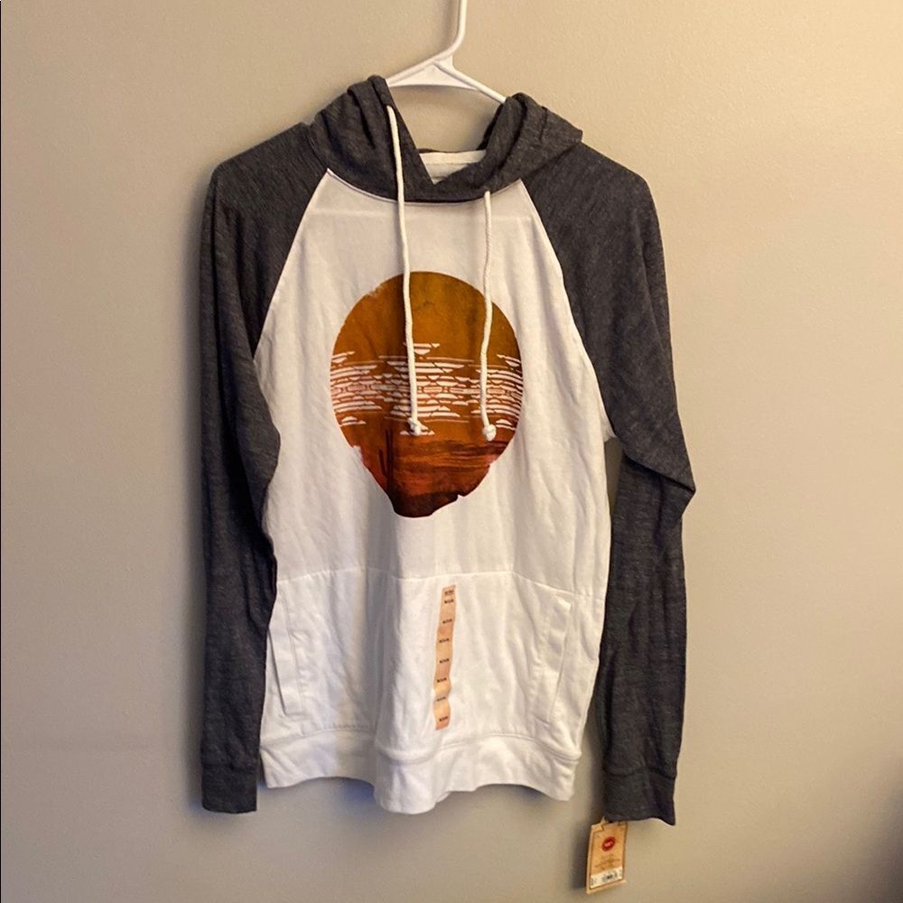Urban Pipeline Gray And White Hoodie With Graphic Design